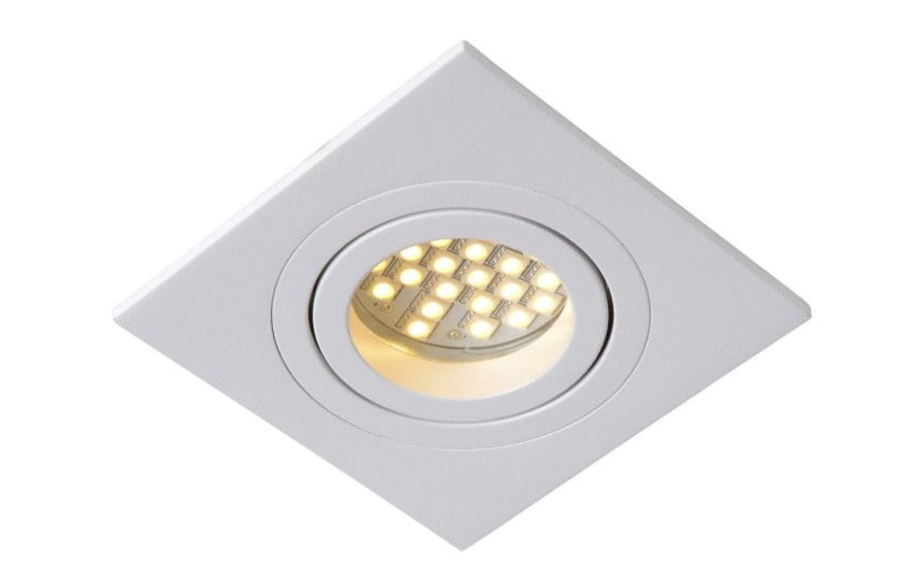 Oprawa wpuszczana oczko kwadratowa biała 9cm TUBE 1xGU10x50W IP20 Lucide 916162
