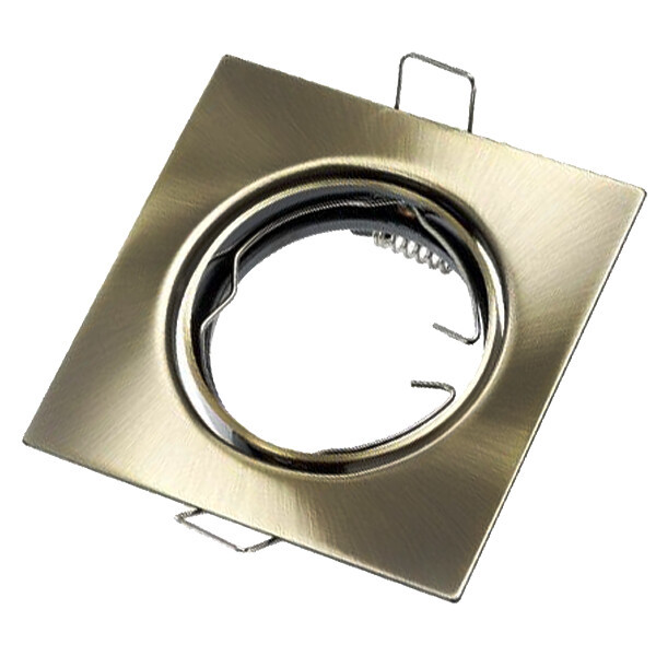 Oprawa wpuszczana oczko kwadratowa mosiądz 8,4cm 1xGU10x50W IP20 IdeaLED 1049528