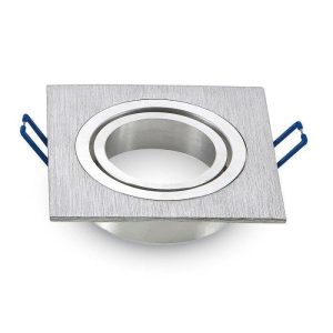 Oprawa wpuszczana oczko kwadratowa srebrna 7,5cm 1xGU10x35W IP20 V-TAC 1049464 Oprawa wpuszczana oczko kwadratowa srebrna 7,5cm 1xGU10x35W IP20 V-TAC 1049464