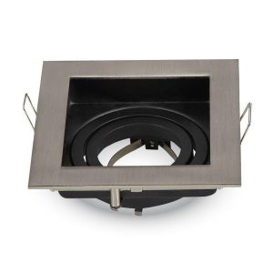 Oprawa wpuszczana oczko kwadratowa srebrno-czarna 1xGU10x35W IP20 V-TAC 918016 Oprawa wpuszczana oczko kwadratowa srebrno-czarna 1xGU10x35W IP20 V-TAC 918016