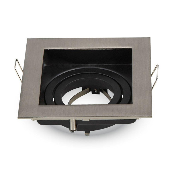 Oprawa wpuszczana oczko kwadratowa srebrno-czarna 1xGU10x35W IP20 V-TAC 918016