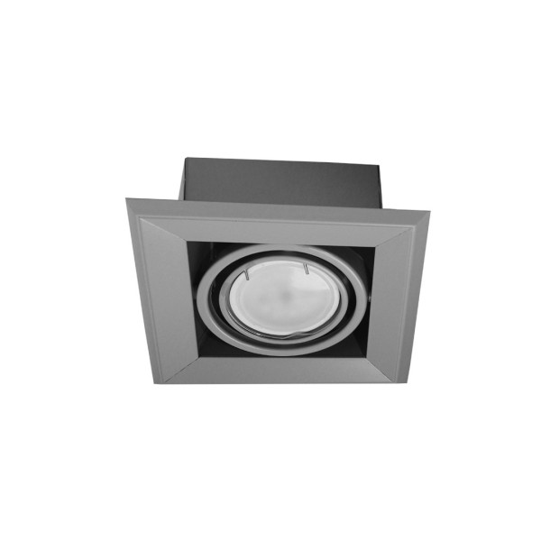 Oprawa wpuszczana oczko kwadratowa szara 12cm Blocco 1xGU10x7W IP20 Milagro 916338