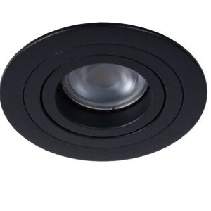 Oprawa wpuszczana oczko okrągła czarna 9cm TUBE 1xGU10x42W IP20 Lucide 1049481