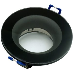 Oprawa wpuszczana oczko okrągła czarna matowa 9cm 1xGU10x10W IP44 IdeaLED 917999