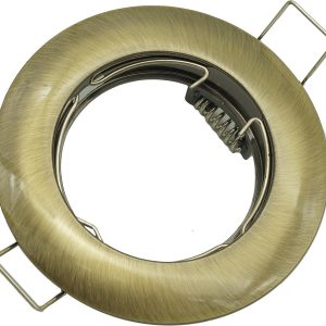 Oprawa wpuszczana oczko okrągła mosiądz 8cm 1xGU10x50W IP20 IdeaLED 917983