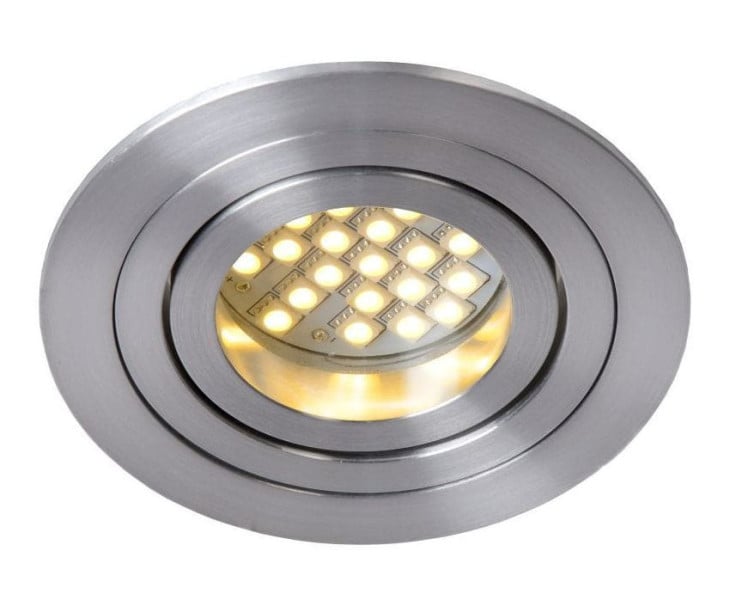 Oprawa wpuszczana oczko okrągła srebrna 9,5cm TUBE 1xGU10x50W IP20 Lucide 916395