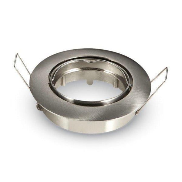 Oprawa wpuszczana oczko okrągła srebrna satyna 7,4cm 1xGU10x35W IP20 V-TAC 1049506