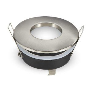 Oprawa wpuszczana oczko okrągła srebrna satyna 7,5cm 1xGU10x35W IP54 V-TAC 1049602 Oprawa wpuszczana oczko okrągła srebrna satyna 7,5cm 1xGU10x35W IP54 V-TAC 1049602