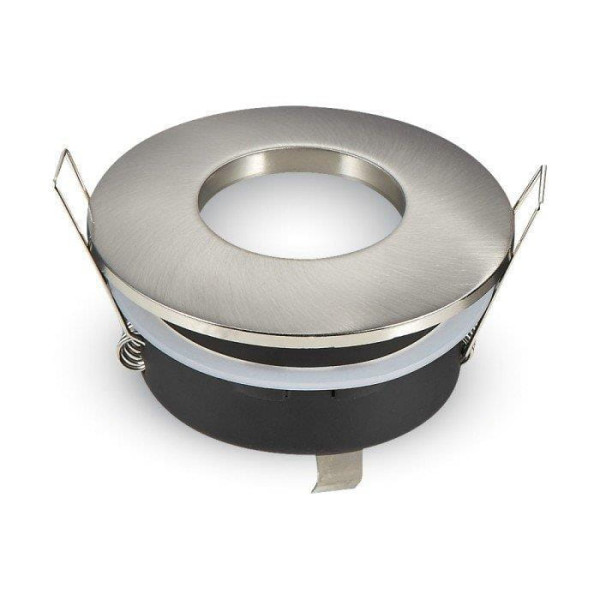 Oprawa wpuszczana oczko okrągła srebrna satyna 7,5cm 1xGU10x35W IP54 V-TAC 1049602