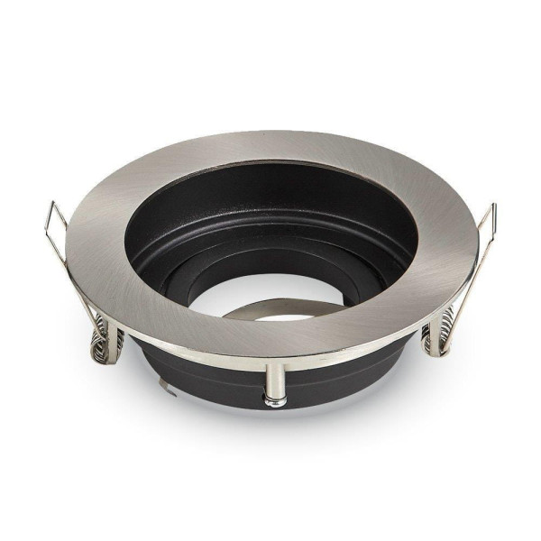 Oprawa wpuszczana oczko okrągła srebrno-czarna 9cm 1xGU10x35W IP20 V-TAC 917920