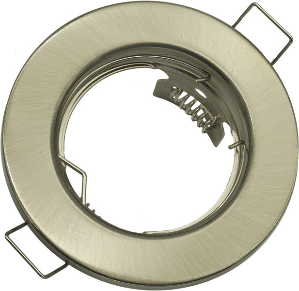 Oprawa wpuszczana oczko okrągła srebrny satyna 8cm 1xGU10x50W IP20 IdeaLED 917944