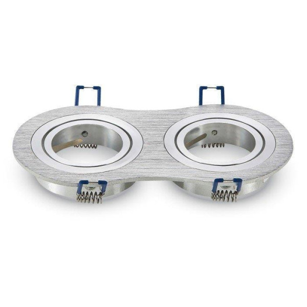 Oprawa wpuszczana oczko owalna srebrna 15,5cm 2xGU10x35W IP20 V-TAC 1049399