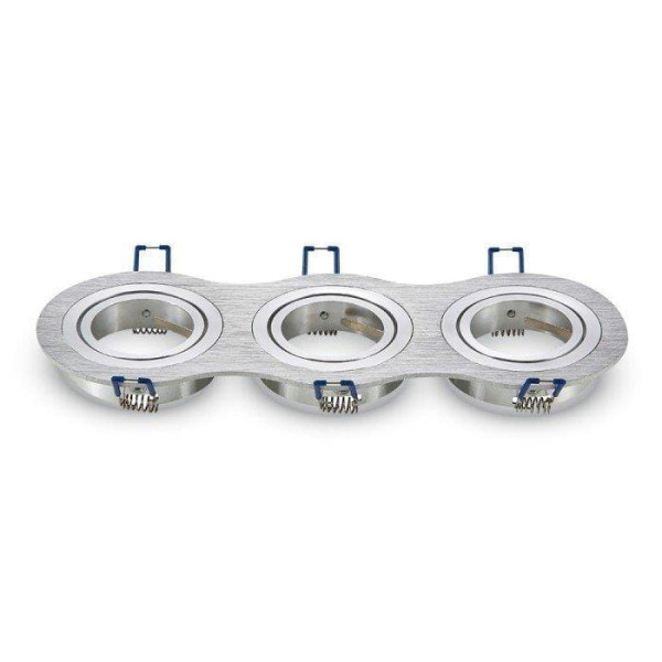 Oprawa wpuszczana oczko owalna srebrna 23,5cm 3xGU10x35W IP20 V-TAC 1049416