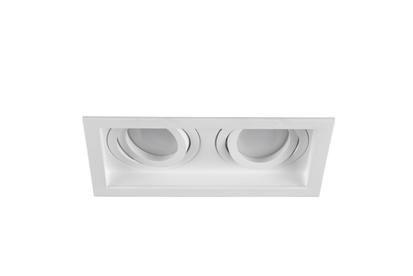 Oprawa wpuszczana oczko prostokątna biała 17,2cm KENAI 2xGU10x15W IP20 Trio 916772