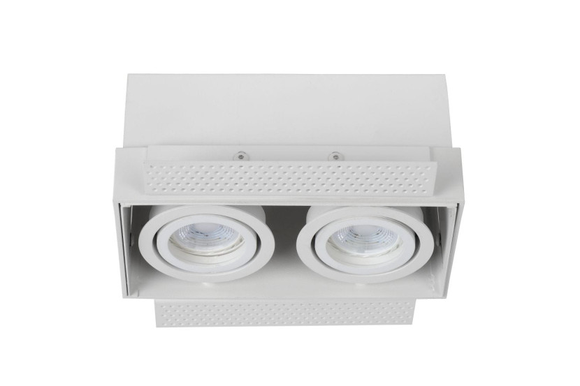 Oprawa wpuszczana oczko prostokątna biała TRIMLESS 2xGU10x5W IP20 Lucide 1050634