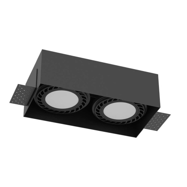 Oprawa wpuszczana oczko prostokątna czarna CAGE 2xGU10x18W IP20 Brosline 916334