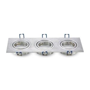 Oprawa wpuszczana oczko prostokątna srebrna 23,5cm 3xGU10x35W IP20 V-TAC 1049478 Oprawa wpuszczana oczko prostokątna srebrna 23,5cm 3xGU10x35W IP20 V-TAC 1049478