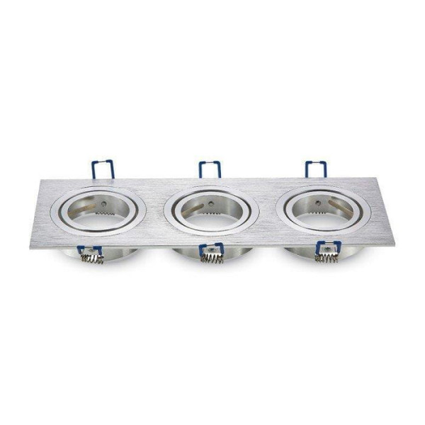 Oprawa wpuszczana oczko prostokątna srebrna 23,5cm 3xGU10x35W IP20 V-TAC 1049478