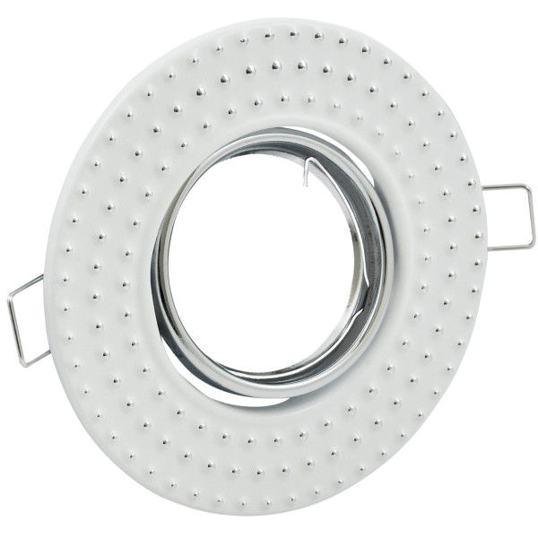Oprawa wpuszczana okrągła biało-srebrna 10,5cm FOBOS 1xMR16x5W IP20 Polux 916256