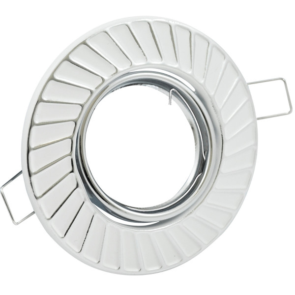 Oprawa wpuszczana okrągła biało-srebrna 10cm FOBOS 1xMR16x5W IP20 Polux 916397