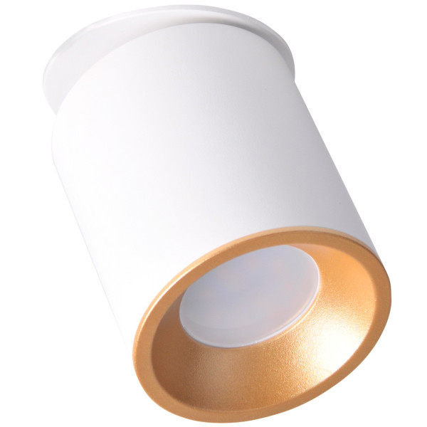 Oprawa wpuszczana okrągła biało-złota HARON 1xGU10x10W IP20 Polux 916176