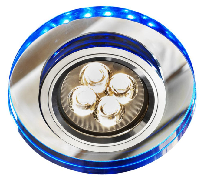 Oprawa wpuszczana okrągła chrom 9cm SS 2xGU10x50W IP20 Candellux 915489