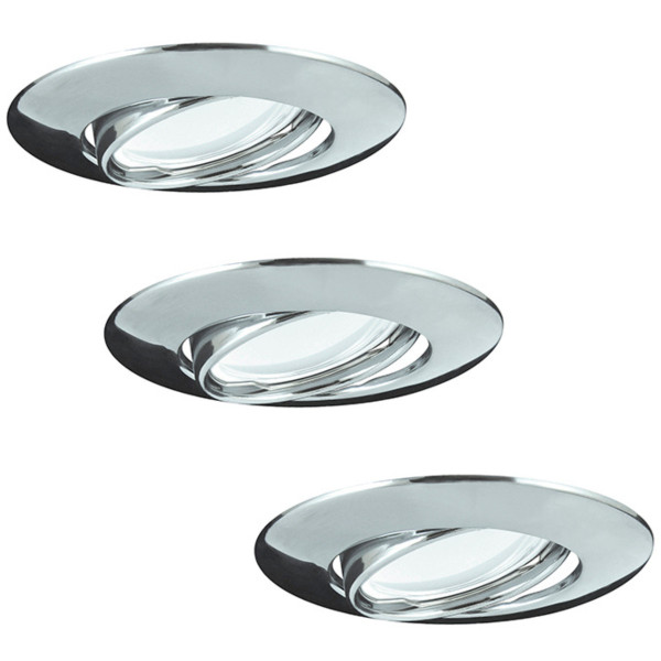 Oprawa wpuszczana okrągła chromowana 9cm OLIN 3xGU10x8W IP20 Polux 917964