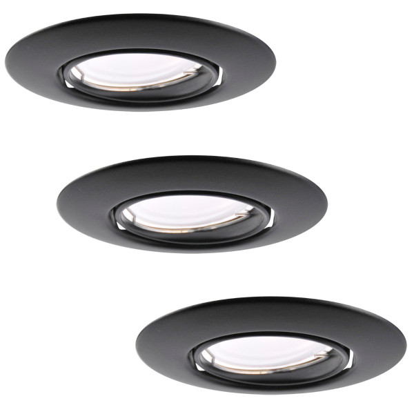 Oprawa wpuszczana okrągła czarna 9cm OLIN 3xGU10x8W IP20 Polux 917895