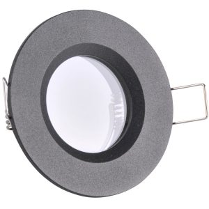 Oprawa wpuszczana okrągła czarna matowa 8cm BORAS 1xMR16x8W IP44 Polux 917746 Oprawa wpuszczana okrągła czarna matowa 8cm BORAS 1xMR16x8W IP44 Polux 917746