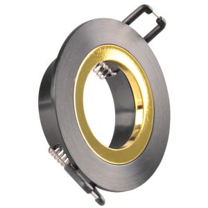 Oprawa wpuszczana okrągła czarna satyna i złoto FEBE 1xGU10x8W IP20 Polux 917951 Oprawa wpuszczana okrągła czarna satyna i złoto FEBE 1xGU10x8W IP20 Polux 917951