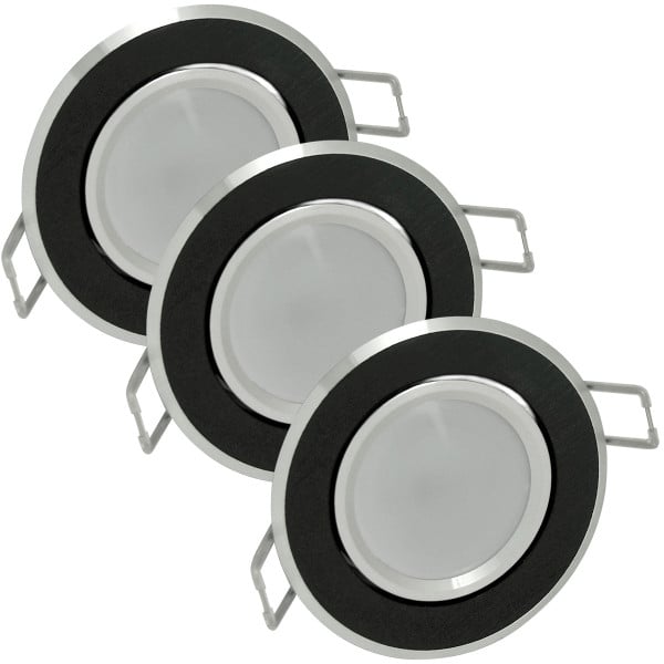 Oprawa wpuszczana okrągła czarna szczotkowana SUN 3xGU10x8W IP20 Polux 916779