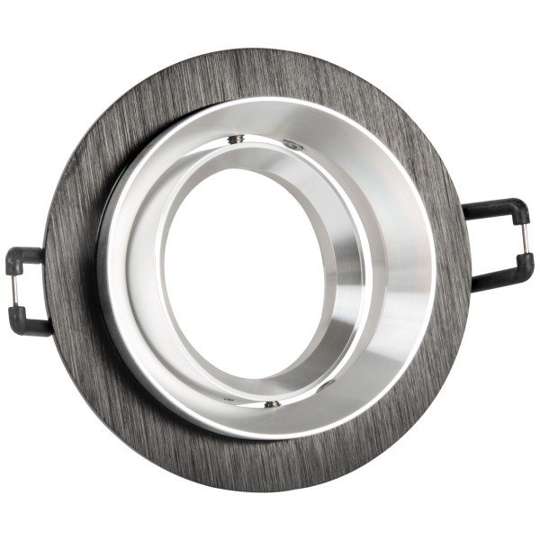 Oprawa wpuszczana okrągła czarno-srebrna 9,2cm LIKA 1xMR16x8W IP20 Polux 916688