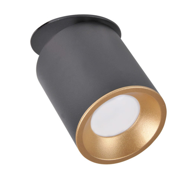 Oprawa wpuszczana okrągła czarno-złota PALLAS 1xGU10x10W Polux 916302