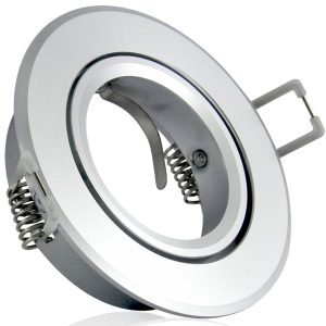 Oprawa wpuszczana okrągła srebrna 8,5cm EAST 1xGU10x8W IP20 Polux 916305
