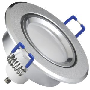 Oprawa wpuszczana okrągła srebrna matowa 8,4cm SUN 1xGU10x8W IP20 Polux 916714 Oprawa wpuszczana okrągła srebrna matowa 8,4cm SUN 1xGU10x8W IP20 Polux 916714