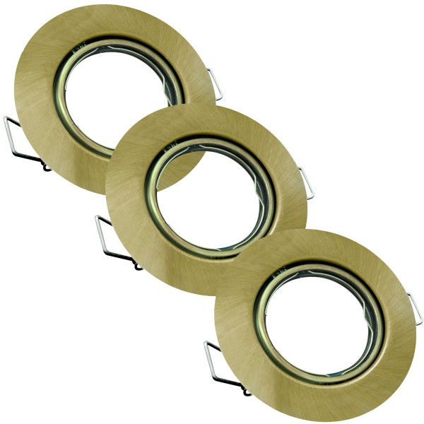 Oprawa wpuszczana okrągła złota patyna 9,5cm OPIN 3xMR16x8W IP20 Polux 916678