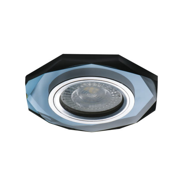 Oprawa wpuszczana ośmiokątna czarna-chromowana MORTA 1xGU10x10W IP20 Kanlux 1049587