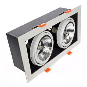 Oprawa wpuszczana prostokątna biała 35cm PLAZA 2xAR111x35W IP20 Milagro 918011 Oprawa wpuszczana prostokątna biała 35cm PLAZA 2xAR111x35W IP20 Milagro 918011