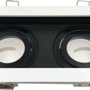 Oprawa wpuszczana prostokątna biało-czarna Geminus 2xGU10x30W IP20 IdeaLED 1050639 Oprawa wpuszczana prostokątna biało-czarna Geminus 2xGU10x30W IP20 IdeaLED 1050639