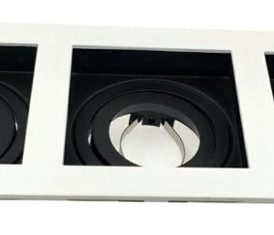 Oprawa wpuszczana prostokątna biało-czarna Geminus 3xGU10x30W IP20 IdeaLED 1050657 Oprawa wpuszczana prostokątna biało-czarna Geminus 3xGU10x30W IP20 IdeaLED 1050657