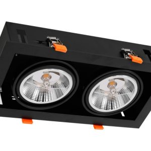 Oprawa wpuszczana prostokątna czarna 35cm PLAZA 2xAR111x35W IP20 Milagro 917837 Oprawa wpuszczana prostokątna czarna 35cm PLAZA 2xAR111x35W IP20 Milagro 917837