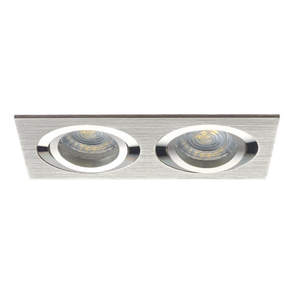 Oprawa wpuszczana prostokątna srebrna 17cm SEIDY 2xGX5.3x50W IP20 Kanlux 916435