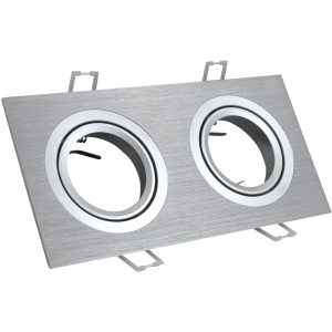 Oprawa wpuszczana prostokątna srebrna SOUTH 2xGU10x8W IP20 Polux 917930 Oprawa wpuszczana prostokątna srebrna SOUTH 2xGU10x8W IP20 Polux 917930