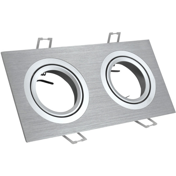 Oprawa wpuszczana prostokątna srebrna SOUTH 2xGU10x8W IP20 Polux 917930