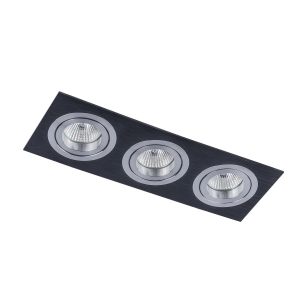 Oprawa wpuszczana prostokątna srebrno-czarna MOOTY 3xGX5.3x50W IP20 Italux 916118 Oprawa wpuszczana prostokątna srebrno-czarna MOOTY 3xGX5.3x50W IP20 Italux 916118
