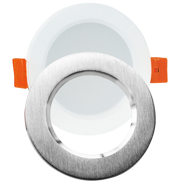 Oprawa wpuszczana ZOE srebrna szczotkowana LED 4.8W 4000K 430lm IP20 Polux 917929