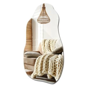 Organiczne lustro łazienkowe nieregularny kształt 40 cm x 80 cm Wallfluent 878733 Organiczne lustro łazienkowe nieregularny kształt 40 cm x 80 cm Wallfluent 878733