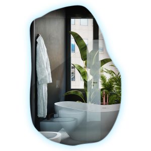 Organiczne lustro LED miękka forma zimne światło 70 x 45,5 cm Wallfluent 865382 Organiczne lustro LED miękka forma zimne światło 70 x 45,5 cm Wallfluent 865382