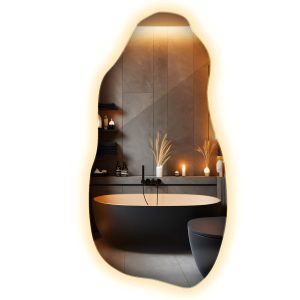 Organiczne lustro LED podświetlane ciepłe designerskie 40 cm x 80 cm 879867 Organiczne lustro LED podświetlane ciepłe designerskie 40 cm x 80 cm 879867
