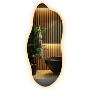 Organiczne Lustro Podświetlane LED 45×100 cm Ciepłe Designerskie Wallfluent 865401 Organiczne Lustro Podświetlane LED 45×100 cm Ciepłe Designerskie Wallfluent 865401